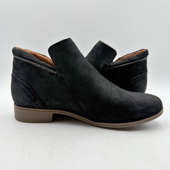 Cobb Hill Womens Crosbie Ankle Bootie US 8 Wide EU 39 Black Leather NIB - Picture 5 of 13